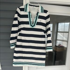 Vineyard Vines navy and White touch of aqua  Polo Collar Dress